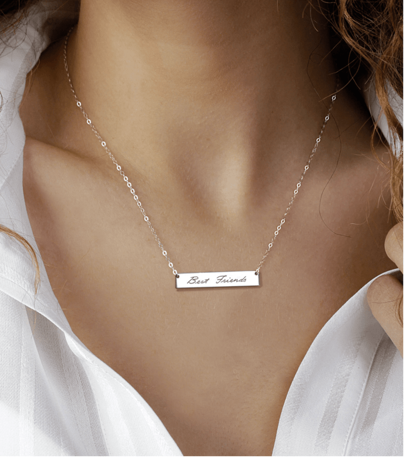 Engraved Plate - Personalized Bar Necklace